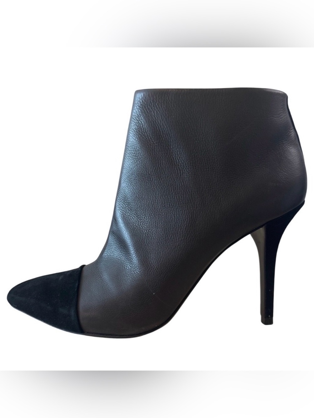 Tory Burch Ward 100mm Two-Tone Leather Suede Ankle Booties Size‎ 9